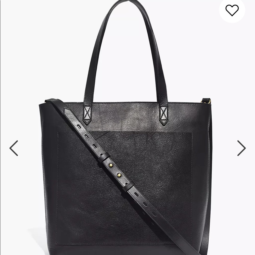 Madewell Zip Top Medium Transport Tote in Black